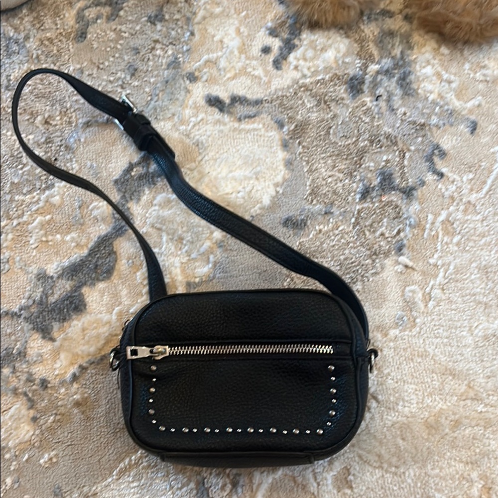 Black Leather Crossbody Bag